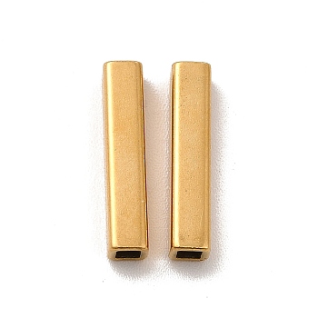 Ion Plating(IP) 304 Stainless Steel Beads, Rectangle, Real 18K Gold Plated, 15x3x3mm, Hole: 1.7x1.7mm