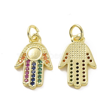 Real 18K Gold Plated Colorful Palm Brass Pendants