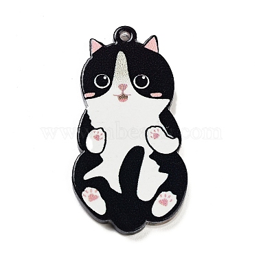 Black Cat Shape Acrylic Pendants