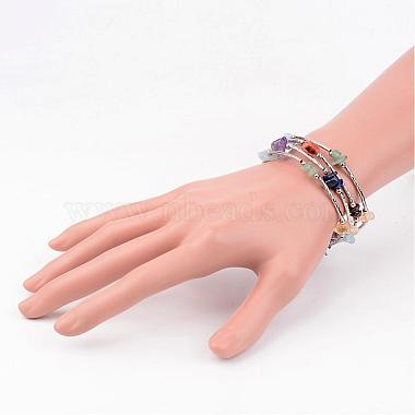Quatre boucles de pierres précieuses naturelles bracelets d'emballage perles(BJEW-JB02332-02)-3