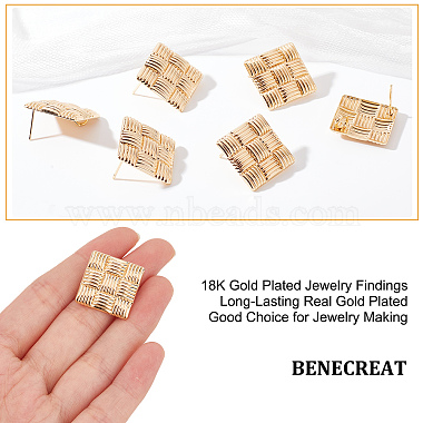 BENECREAT 20Pcs Brass Stud Earring Findings(KK-BC0007-94)-3