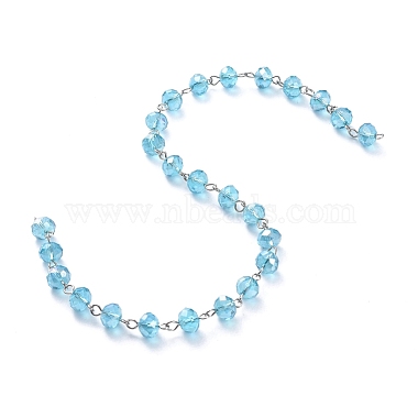 Chaînes de perles de verre électrolytique manuelles(AJEW-JB00529-06)-2
