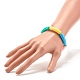 Candy Color Chunky Acrylic Curved Tube Beads Stretch Bracelet for Girl Women(BJEW-JB07297-02)-3