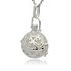 Silver Color Plated Brass Hollow Round Cage Pendants(KK-J216-12S)-2