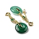 Natural Green Agate Donut Pendant Decorations(G-R489-37G)-3