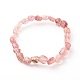 Natural Strawberry Quartz Beaded Stretch Bracelets for Kids(BJEW-JB06250-06)-1