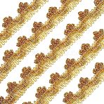 Metallic Lace Trim, Craft Ribbon for Bridal, Costume, Jewelry, Crafts and Sewing, Gold, 3/4 inch(18mm)x1mm, about 15yards/card(13.716m/card)(OCOR-WH0058-01G)
