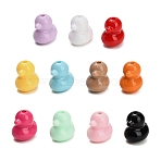 Opaque Acrylic Beads, Duck, Mixed Color, 13x12.5x10mm, Hole: 2mm, about 649pcs/500g(AC-CBA6BCC-09)