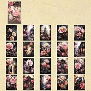Flower Scrapbook Paper Pads, for DIY Album Scrapbook, Background Paper, Diary Decoration, Pink, 140x100mm, 20pcs/set(PW-WG95237-03)