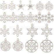 20Pcs 10 Style Christmas 201 & 304 Stainless Steel Pendants, Snowflake, Stainless Steel Color, 14~22x11.7~20x1mm, Hole: 1.2~1.6mm, 2pcs/style(STAS-SC0005-20)