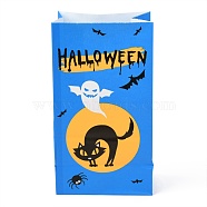 Halloween Theme Kraft Paper Bags, Gift Bags, Snacks Bags, Rectangle, Ghost Pattern, 23.2x13x8cm(CARB-H030-A06)