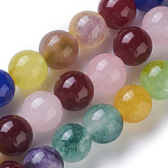 Natural Jade Beads Strands, Round, Dyed, Mixed Color, 10mm, Hole: 1.2mm, about 35pcs/strand, 13.38 inch(34cm)(LAMP-L509-001C)