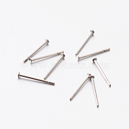 304 Stainless Steel Stud Earring Findings, Stainless Steel Color, 12x1.5mm, Pin: 0.6mm(X-STAS-E074-12)