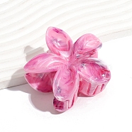 5-Petals Flower Shapes Plastic Claw Hair Clips, Hair Accessories for Women Girl, Hot Pink, 75x80x40mm(PW-WG70882-01)