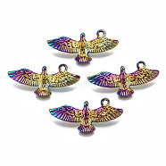 Rainbow Color Alloy Pendants, Cadmium Free & Lead Free, Eagle, Seagull Charms, 14x30.5x4mm, Hole: 1.6mm(PALLOY-S180-027-RS)