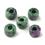 Natural Sesame Jasper/Kiwi Jasper Imitation Ruby in Zoisite Beads, Dyed, Column, 8x5.5~6mm, Hole: 3~3.2mm(G-G0003-A05)
