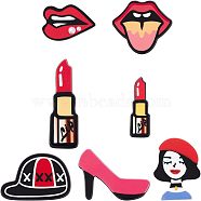 CHGCRAFT 28Pcs 7 Style Acrylic Cabochon, Lipstick & Mouth & Lip, Mixed Color, 22.5~55x13~47x2.2mm, 4pcs/style(FIND-CA0005-20)