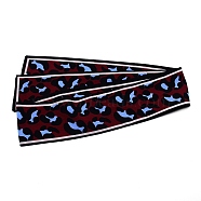 Silk Scarves Decorate, Scarf Necklaces, Leopard Print Pattern, Dark Red, 1150x70x0.5mm(AJEW-TAC0028-05F)