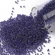 TOHO Round Seed Beads, Japanese Seed Beads, (181) Inside Color AB Crystal/Purple Lined, 15/0, 1.5mm, Hole: 0.7mm, about 15000pcs/50g(SEED-XTR15-0181)