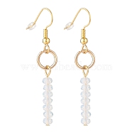 Opalite Beads Dangle Earrings, Round Stone Tassel Drop Earrings, Golden, 50mm, Pin: 0.6mm(EJEW-JE04709-03)