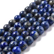 Natural Lapis Lazuli Bead Strands, Round, 8mm, Hole: 1mm, about 49pcs/strand, 15.5 inch(395mm)(G-G953-02-8mm)