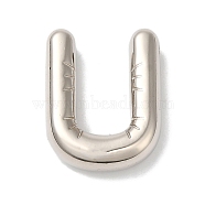 Non-Tarnish 304 Stainless Steel Pendants, Letter Charm, Letter U, 19x15x5mm, Hole: 2mm(STAS-Z063-01P-U)