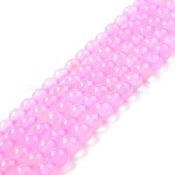 Grade A Natural Chalcedony Beads Strands, Dyed & Heated, Round, Pearl Pink, 6mm, Hole: 1.2mm, about 62pcs/strand, 14.76 inch(37.5cm)(G-I320-01B)