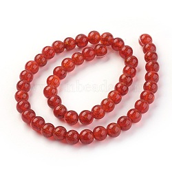 Handmade Gold Sand Lampwork Beads Strands, Round, FireBrick, 8~8.5mm, Hole: 1.2mm, about 50pcs/strand, 14.96 inch~15.71 inch(38~38.5cm)(LAMP-P051-K07-8mm)