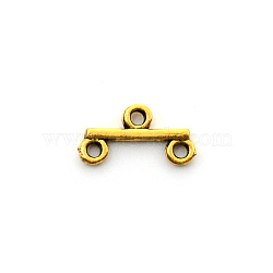 Alloy Chandelier Component Links, 3 Loop Connector, Tibetan Style, Antique Golden, 8x15x2mm, Hole: 1.6mm(FIND-WH0040-67AG)