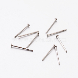 Non-Tarnish 304 Stainless Steel Stud Earring Findings, Stainless Steel Color, 12x1.5mm, Pin: 0.6mm(X-STAS-E074-12)