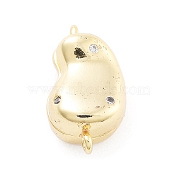 Brass Micro Pave Clear Cubic Zirconia Magnetic Clasps, Teardrop, Real 18K Gold Plated, 15.5x8x7.5mm, Hole: 1.1mm(KK-C066-03G)