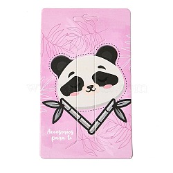 Rectangle Paper Hair Clip Display Cards, Panda Print Jewelry Display Card for Hair Clip Storage, Pearl Pink, 10.6x6.3x0.05cm(CDIS-C005-03)