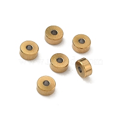 304 Stainless Steel Beads, Ion Plating(IP), Long-Lasting Plated, Rack Plating, Real 18K Gold Plated, Flat Round, 4x2mm, Hole: 1mm(STAS-P448-06C-G)