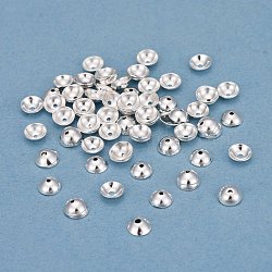 201 Stainless Steel Bead Caps, Round, Silver, 5x1.5mm, Hole: 1mm(STAS-F040-20A-S)