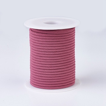 Nylon Threads, Milan Cords/Twisted Cords, Flamingo, 3mm, about 21.87 yards(20m)/roll
