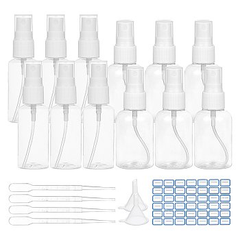 IY Cosmetics Storage Bottle Kits, with Transparent Plastic Spray Bottle & Dropper & Funnel Hopper, Label Paster, Clear, 30ml/50ml, 20pcs/set