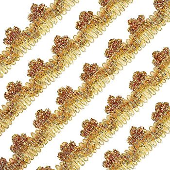 Metallic Lace Trim, Craft Ribbon for Bridal, Costume, Jewelry, Crafts and Sewing, Gold, 3/4 inch(18mm)x1mm, about 15yards/card(13.716m/card)