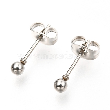 304 Stainless Steel Ball Stud Earrings(EJEW-C501-10A)-6