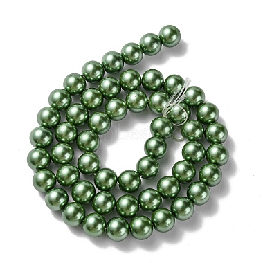 Eco-Friendly Dyed  Glass Pearl Round Bead Strands(HY-A002-8mm-RB074)-2