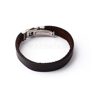304 bracelets cuir cordon en acier inoxydable(BJEW-N269-29A)-2