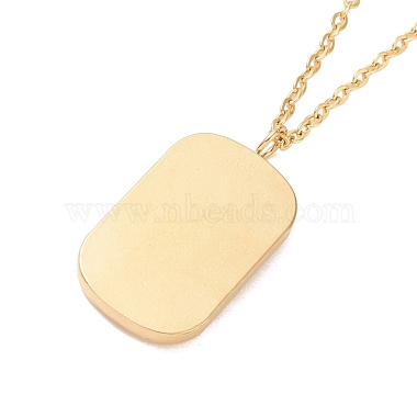 Ion Plating(IP) 304 Stainless Steel Rectangle Rectangle Pendant Necklace for Women(NJEW-F294-10G)-3