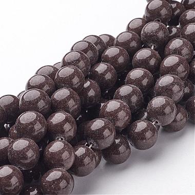 10mm CoconutBrown Round Mashan Jade Beads