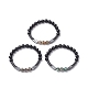 bracelet strech perlé de flèche de pierres précieuses mélangées naturelles et synthétiques teintes pour les femmes(BJEW-JB09364)-1