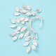 Alloy Leaf Cuff Earrings(EJEW-P246-02S)-4