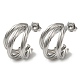 Non-Tarnish 304 Stainless Steel Stud Earrings(EJEW-Z026-11P)-1