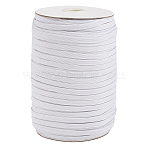 1/4 inch Flat Braided Elastic Rope Cord, Heavy Stretch Knit Elastic with Spool, White, 6mm, about 190~200yards/roll (570~600 feet/roll)(EC-R030-6mm-01)