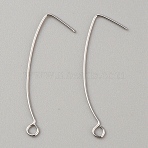 Brass Earring Hooks, Ear Wire, Platinum, 37x16x1mm, Hole: 2mm(KK-WH0044-141D-P)