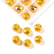 AB Color Plated Glass Beads, Faceted, Round, Gold, 8x5.5~6mm, Hole: 1.4~1.6mm, 336pcs/set(EGLA-P059-03B-AB16)