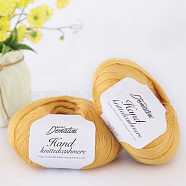 Wool Yarn for Sweater Hat, 4-Strands Wool Threads for Knitting Crochet Supplies, Gold, about 656.17 Yards(600m)/Roll(YCOR-PW0001-002C)