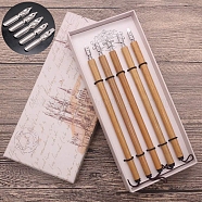 5Pcs Handmade Manga Dip Pens, Bamboo Drawing Signature Pen Painting Kit for Gift, BurlyWood, 19cm(PW-WG74210-03)